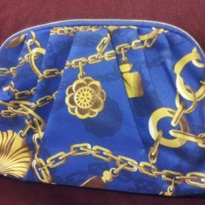 Upcycled Xmas Gift Esttee Lauder Dark blue and gold Make up bag Plus Bonus ACCS
